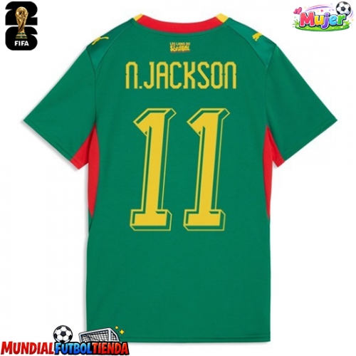 Camiseta Senegal Nicolas Jackson #11 Segunda Equipación Replica Mundial 2026 para mujer mangas cortas